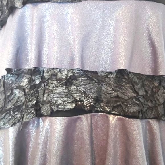 LIBRA | Women's Ruffle Layered Sleeveless Top Grey Black Size Medium - Picture 4 of 6